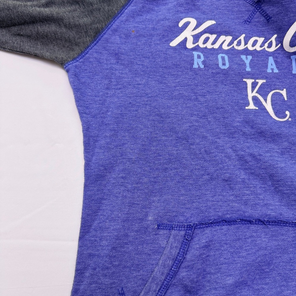 District Kansas City Royals Hoodie Womens Small Purple Gray Raglan Pullover KC - Picture 6 of 12